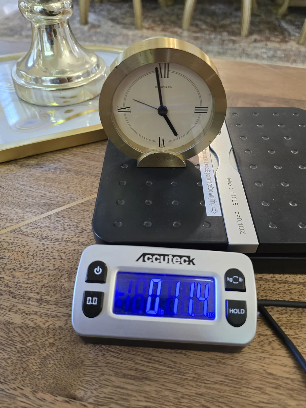 Tiffany & Co. Gold Round Table Clock